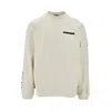 Ea7 Crewneck Sweatshirt With Mesh Insert In Beige