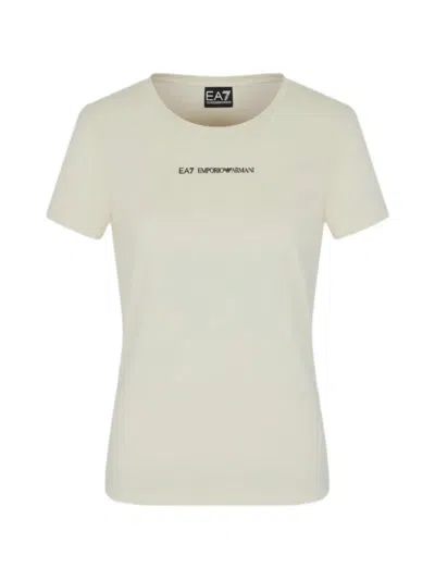 Ea7 Crew-neck T-shirt In Neutral