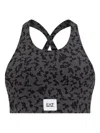 Ea7 Cross-back Leopard-print Top In Black