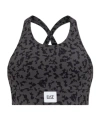 Ea7 Cross-back Leopard-print Top In Black