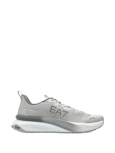 Ea7 Crusher Distance Lace-up Running Sneakers In Neutral