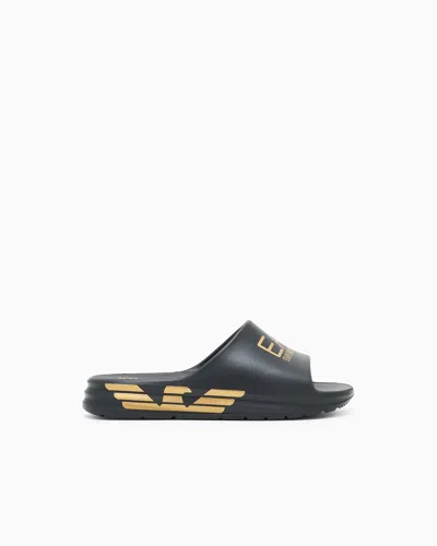 Ea7 Crusher Distance Slides With Oversized Logo In Black