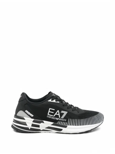 Ea7 Crusher Distance Sneakers In Black
