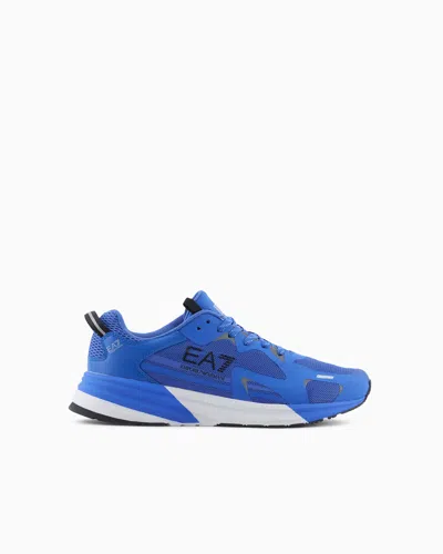Ea7 Official Store Crusher Distance Thunder Sneakers In Electric Blue
