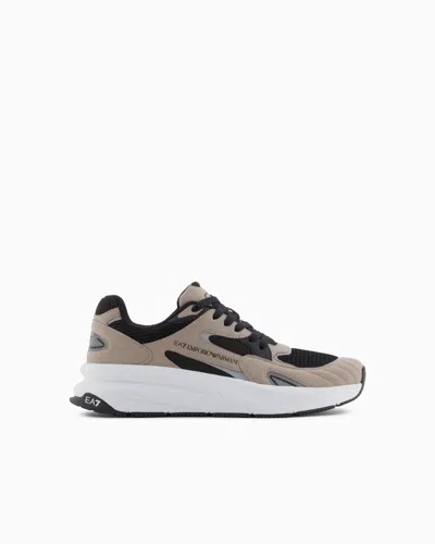 Ea7 Crusher Sonic Mix Sneakers In Beige