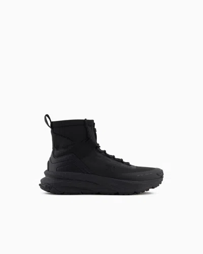 Ea7 Crusher Sonic Tortoise 7.0 High-top Sneakers In Black