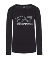 Ea7 Crystal Set Long-sleeved T-shirt In Black