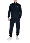 Ea7 Dark Blue Cotton Solid Tracksuit In Dark Blue