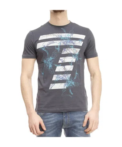 Ea7 Dark Gray Logo Round Collar T-shirt In Multicolor