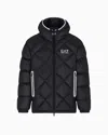 Ea7 Daunenjacke Mit Kapuze Aus Funktionsgewebe In Black