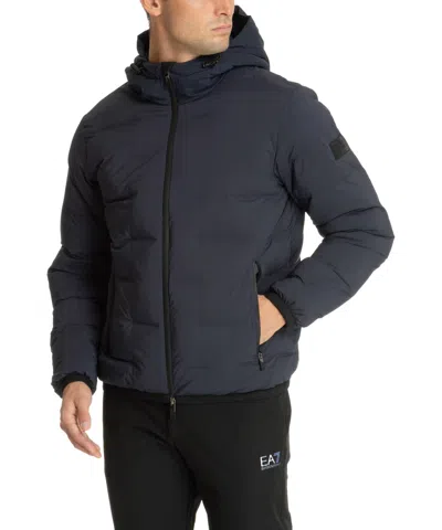 Ea7 Down Jacket In Blue