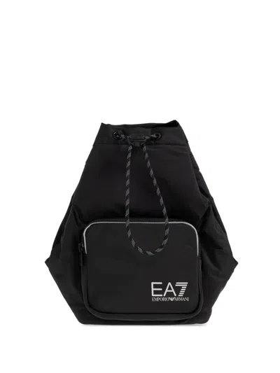 Ea7 Drawstring Backpack In Black