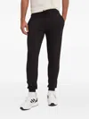 Ea7 Drawstring Logo Patch Trousers In Black