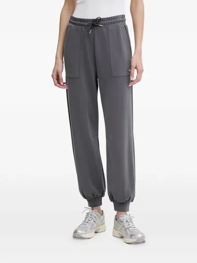 Ea7 Drawstring Logo Trousers In Gray