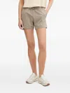 Ea7 Drawstring Logo-plaque Shorts In Neutrals