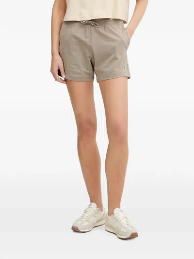 Ea7 Drawstring Logo-plaque Shorts In Brown