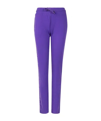 Ea7 Drawstring Waist-edge Sweatpants In Blue