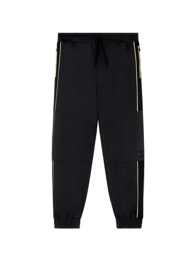 Ea7 Drawstring-fastening Track Pants In Black