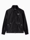 Ea7 Drawstring-waist Bomber Jacket In Black