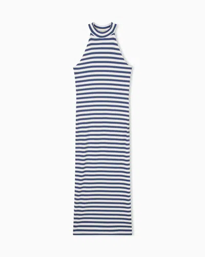 Ea7 Dress In Ribbed Stretch Viscose In Blue