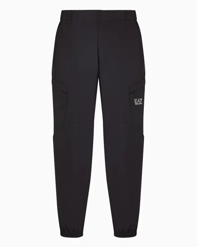 Ea7 Dynamic Athlete Cargo Trousers In Ventus7 Technical Fabric In Black