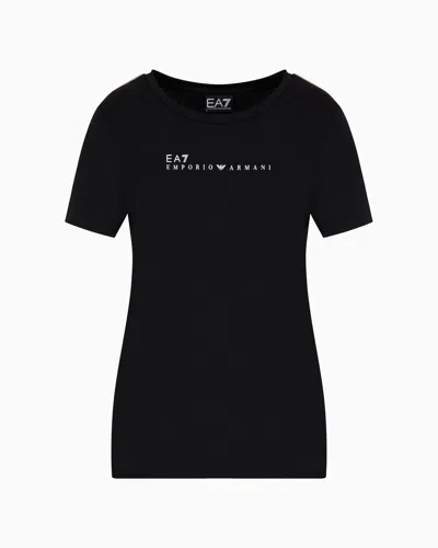 Ea7 Dynamic Athlete Crew-neck T-shirt In Natural Ventus7 Technical Fabric In Black