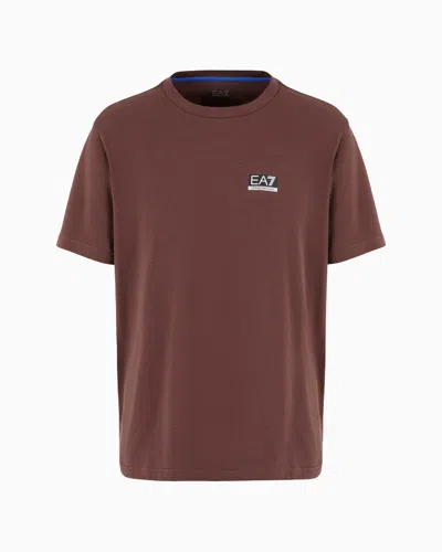 Ea7 Dynamic Athlete Crew-neck T-shirt In Natural Ventus7 Technical Fabric In Brown