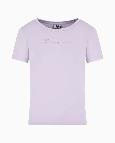 Ea7 Dynamic Athlete Crew-neck T-shirt In Natural Ventus7 Technical Fabric In Purple