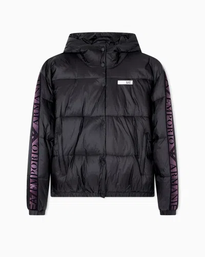 Ea7 Dynamic Athlete Hooded Jacket In Natural Ventus7 Technical Fabric