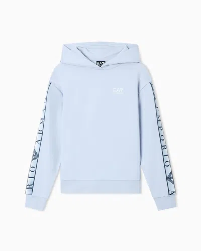 Ea7 Dynamic Athlete Hooded Sweatshirt In Natural Ventus7 Technical Fabric In Blue