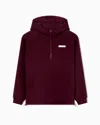 Ea7 Dynamic Athlete Hooded Sweatshirt In Natural Ventus7 Technical Fabric In Burgundy