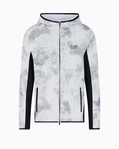 Ea7 Dynamic Athlete Hooded Sweatshirt In Vigor7 Technical Fabric In Grey