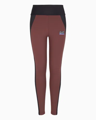 Ea7 Dynamic Athlete Leggings In Vigor7 Technical Fabric In Brown