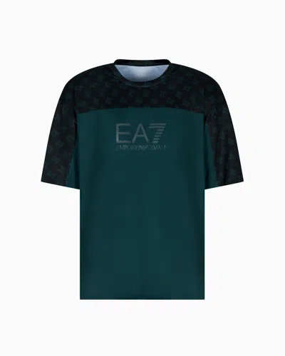 Ea7 Dynamic Athlete Printed T-shirt In Ventus7 Technical Fabric