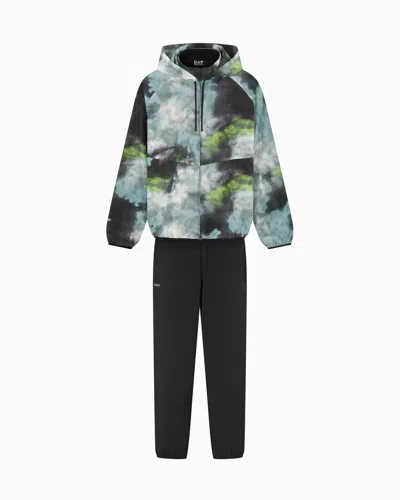 Ea7 Dynamic Athlete Printed Tracksuit In Ventus7 Technical Fabric In Multi