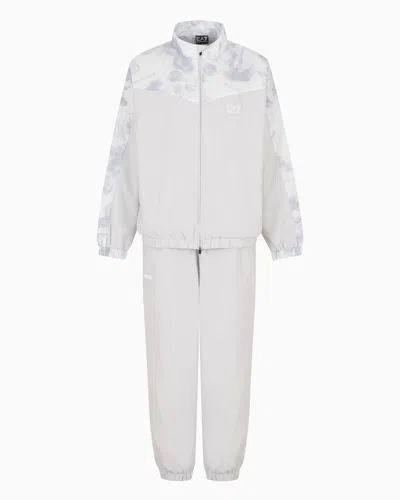 Ea7 Dynamic Athlete Printed Tracksuit In Ventus7 Technical Fabric In Grey