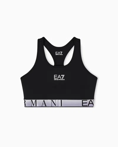 Ea7 Dynamic Athlete Sports Bra In Ventus7 Technical Fabric In Black