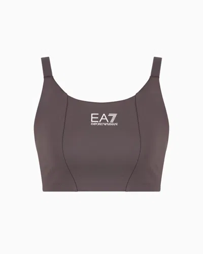 Ea7 Dynamic Athlete Sports Bra In Ventus7 Technical Fabric In Grey