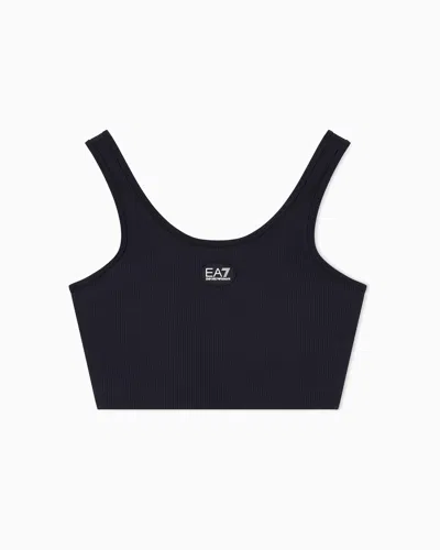 Ea7 Dynamic Athlete Sports Bra In Vigor7 Technical Fabric In Black