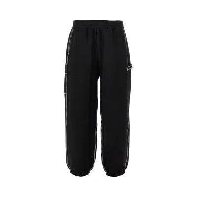 Ea7 Contrast-trim Joggers In Black