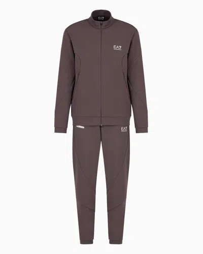 Ea7 Dynamic Athlete Tracksuit In Natural Ventus7 Technical Fabric In Brown
