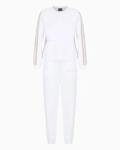 Ea7 Dynamic Athlete Tracksuit In Natural Ventus7 Technical Fabric In White