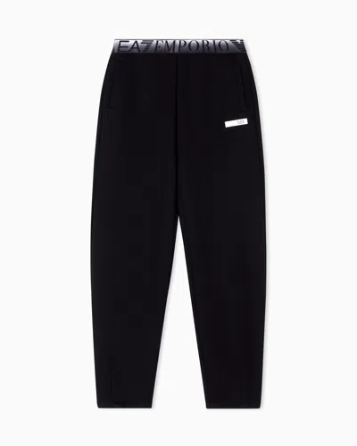 Ea7 Dynamic Athlete Trousers In Natural Ventus7 Technical Fabric In Black