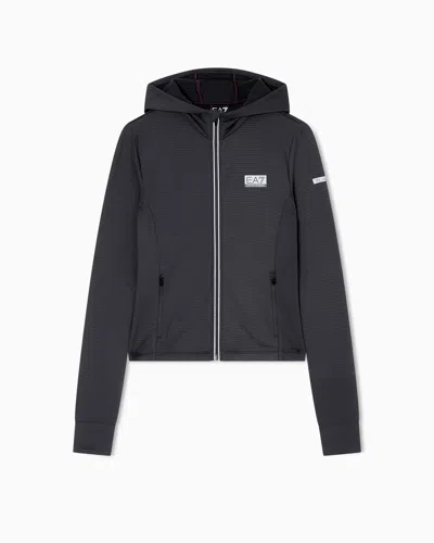 Ea7 Dynamic Athlete Zip-up Jacket In Furor7 Technical Fabric In Grey