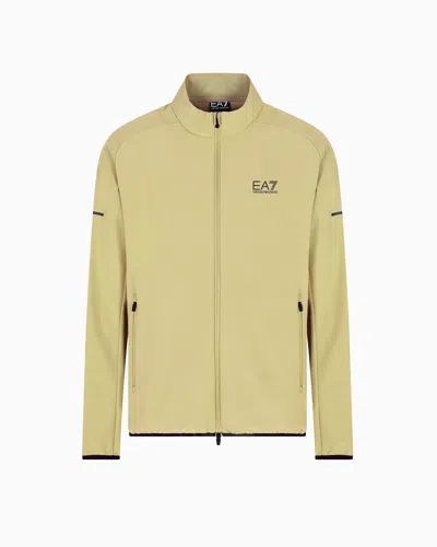 Ea7 Dynamic Athlete Zip-up Sweatshirt In Ventus7 Technical Fabric In Yellow
