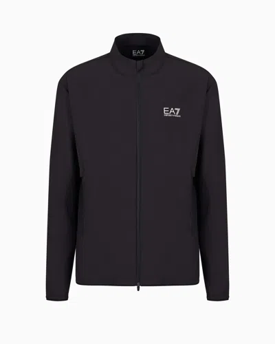 Ea7 Dynamic Athlete Zip-up Sweatshirt In Ventus7 Technical Fabric In Black