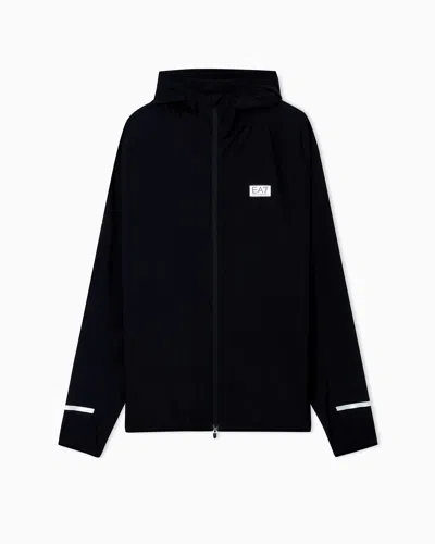 Ea7 Dynamic Athlete Zip-up Sweatshirt In Ventus7 Technical Fabric In Black