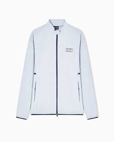 Ea7 Dynamic Athlete Zip-up Sweatshirt In Ventus7 Technical Fabric In Blue
