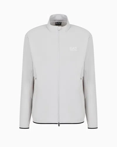 Ea7 Dynamic Athlete Zip-up Sweatshirt In Ventus7 Technical Fabric In Grey
