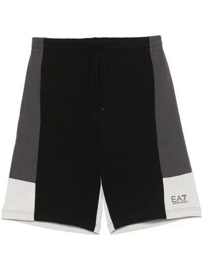 Ea7 Emporio Armani Colour-block Shorts In Black